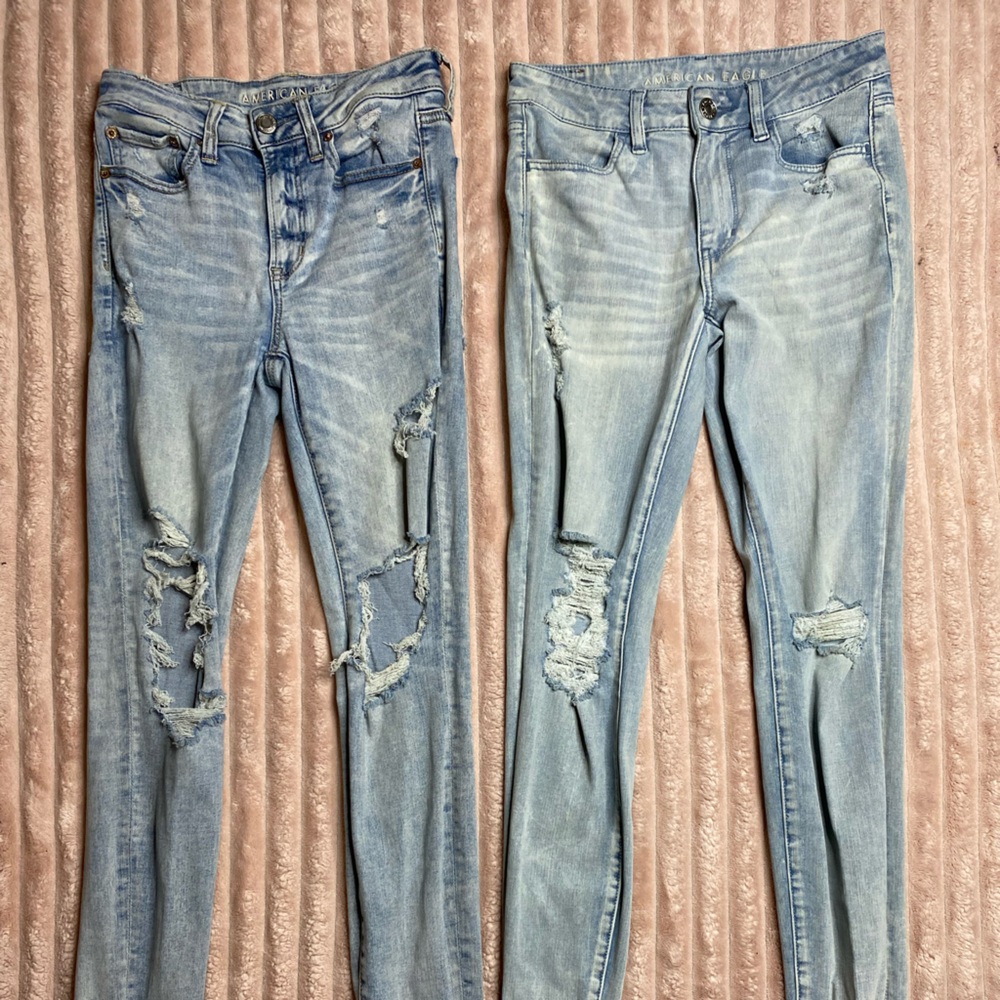 2 Pairs American Eagle Light Wash Jeans